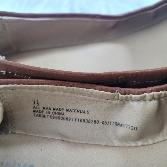 🩰 Mossimo Supply Co Brown Faux Leather Ballet Flats Women’s Size 7.5 Normcore - Picture 9 of 9